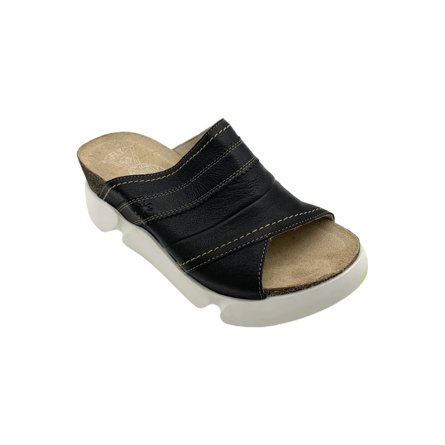 Fly Women's London Leather Slide Sandals Suze Black - Medium